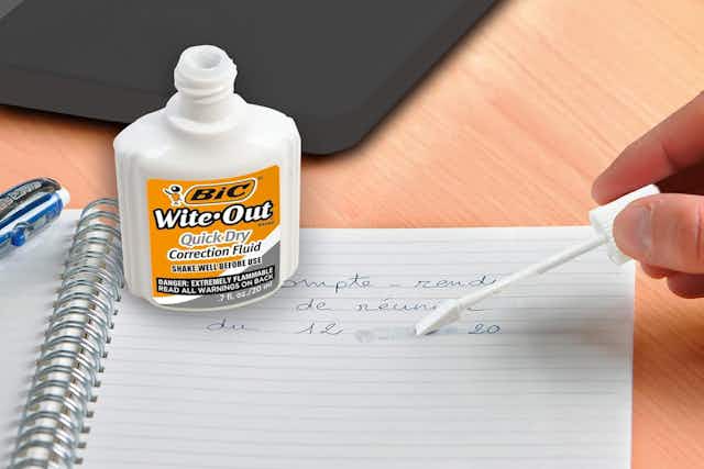 Bic Wite-Out Quick Dry Correction Fluid 2-Pack, as Low as $2.84 on Amazon card image