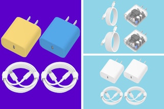 iPhone Charging Cords and Blocks in a collage