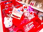 spritz valentine's day decor sitting in a target cart