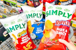 frito-lay simply snacks in shopping cart