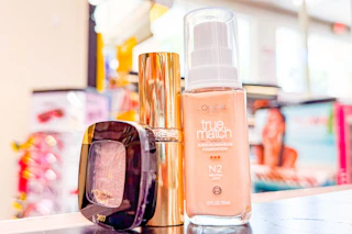 loreal eyeshadow, lipstick and foundation