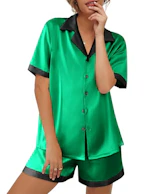 Ekouaer Women's Silk Satin Pajama Set