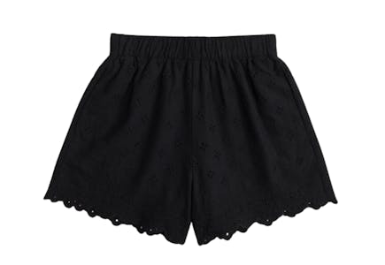 Linen-Blend Women's Eyelet Pull-on Short