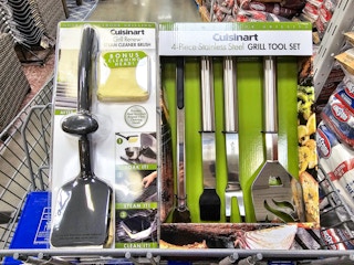 cuisinart grill brush and tools in a cart