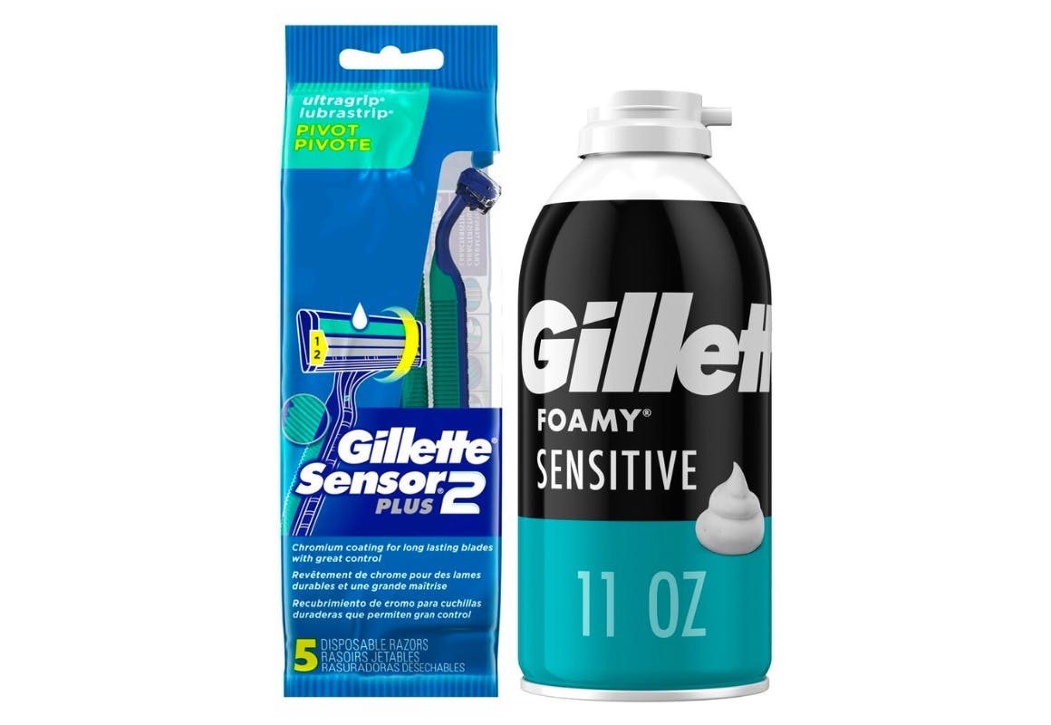 Gillette Disposable Razors + Shave Foam