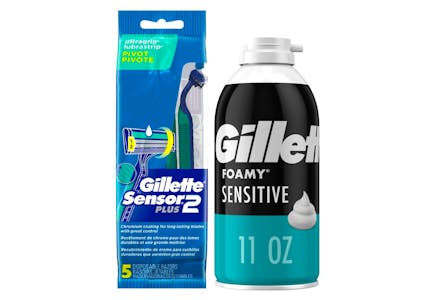 Gillette Disposable Razors + Shave Foam
