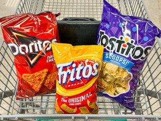 doritos tostitos fritos in shopping cart