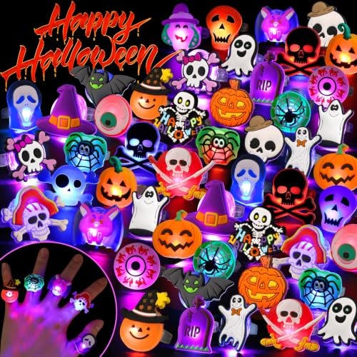 Halloween Light Up Rings 50-Pack