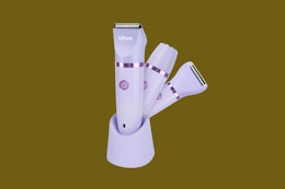bikini trimmer on an olive background