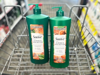 two Suave shampoo & conditioner inside shopping cart