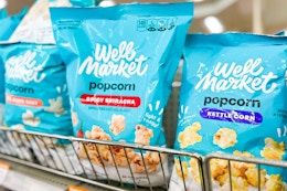 bags of popcorn on a shelf