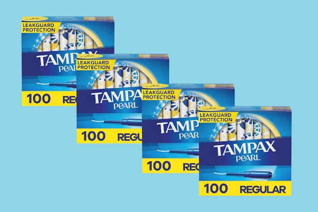 Buy 8 Boxes of Tampax Pearl Tampons for as Low as $55.16 on Amazon card image