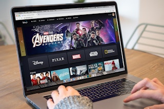 Disney+ streaming service on a computer screen