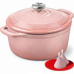 Overmont Enameled Cast Iron Dutch Oven