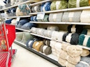 threshold throw blankets sitting on a target shelf