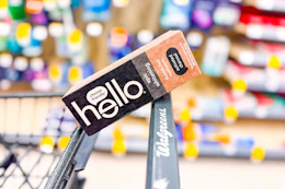 hello toothpaste on walgreens shopping cart