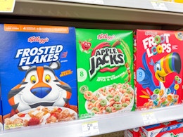 kellogg's cereal boxes on walgreens shelf