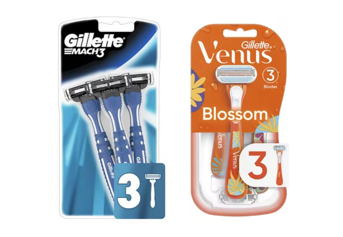 1 Gillette + 1 Venus Razor Packs