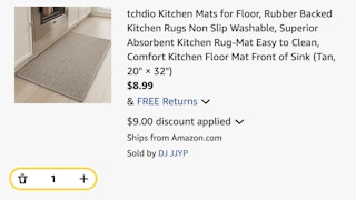 Kitchen mat Amazon receipt