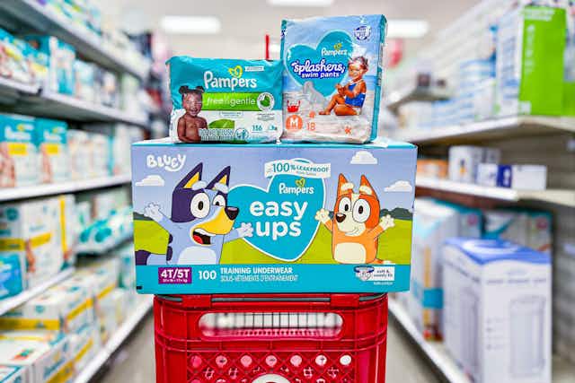 Save $49 on Pampers Easy Ups, Wipes, and Swim Pants at Target card image