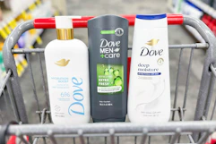 dove body washes in a cvs shopping cart