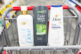 dove body washes in a cvs shopping cart
