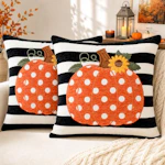 Embroidery Fall Pumpkin Pillow Covers