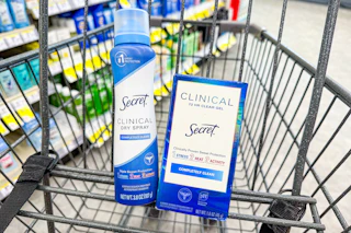 secret clinical strength deodorant in a cart