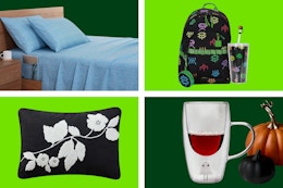 4 Walmart clearance deals: bedding, backpack set, decorative pillow & Halloween glassware
