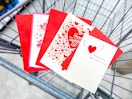 valentine's day cards in shopping cart