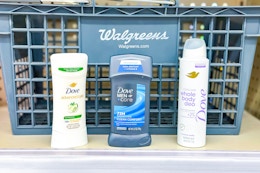 walgreens basket next to dove deodorants