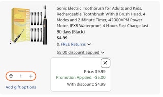 toothbrush Amazon receipt