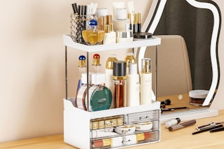 beauty organizer on a table