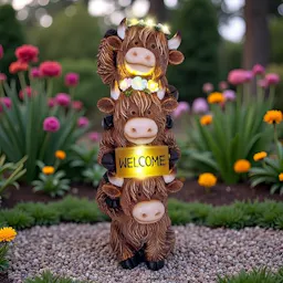 Highland Cow Garden Statue