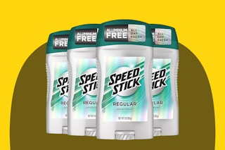 Four sticks of Speed Stick Deodorant in Regular scent