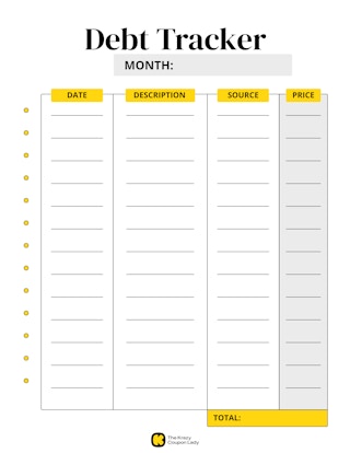 a monthly debt tracker from KCL