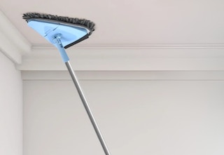 blue wall mop on the ceiling
