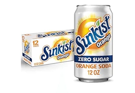 3 Sunkist Zero Sugar Orange Soda 12-Packs