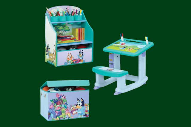 Bluey Desk, Art Station, and Toy Box, Only $49 Total at Walmart card image