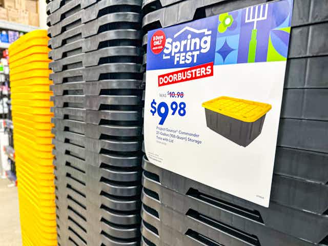 Heavy-Duty Storage Totes Are Only $9.98 at Lowe's card image