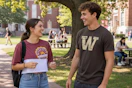 two college students in a quad