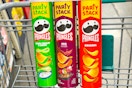 pringles party stacks in shopping cart