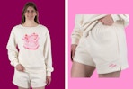 state of mine valentine sweatshirt and shorts collage