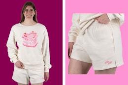 state of mine valentine sweatshirt and shorts collage