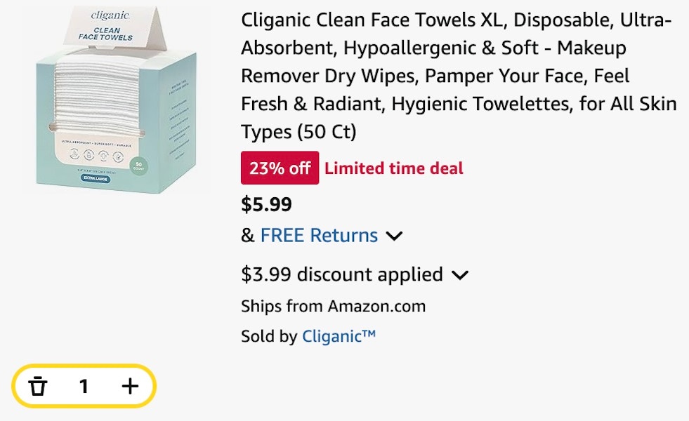 Cliganic Clean Face Towels