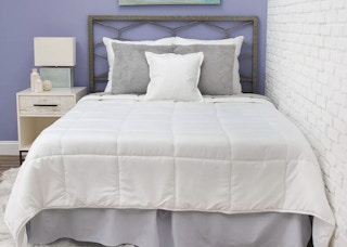 a biopedic comforter on a bed