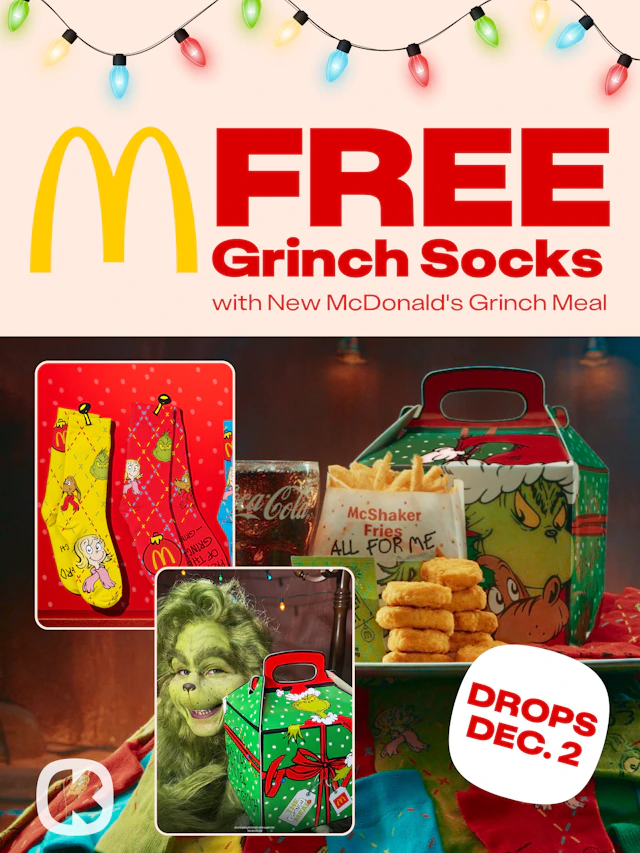McDonald's New The Grinch Meal — Drops Dec. 2 with FREE Grinch Socks ...