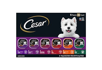 Cesar Adult Wet Dog Food 36-Pack