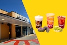 an image of chick fil a's new beverage spin off daylight's store front and some of the menu items