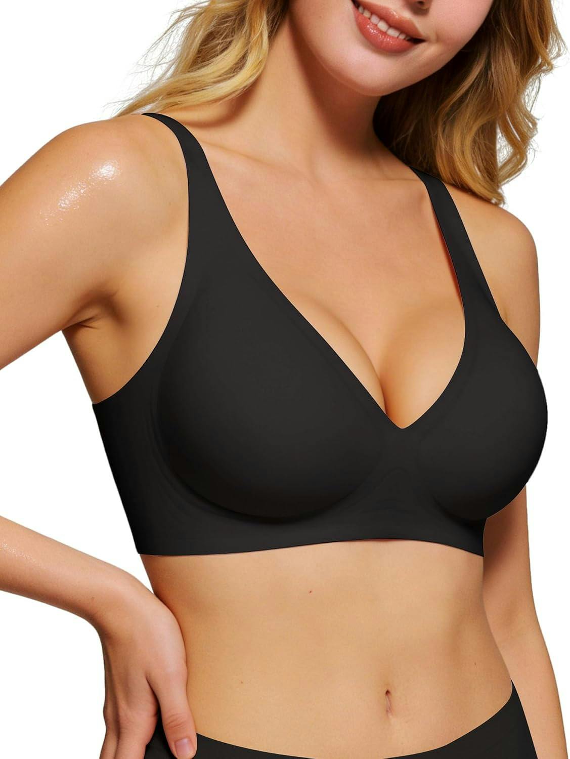 Deep V Wireless Push Up Bra